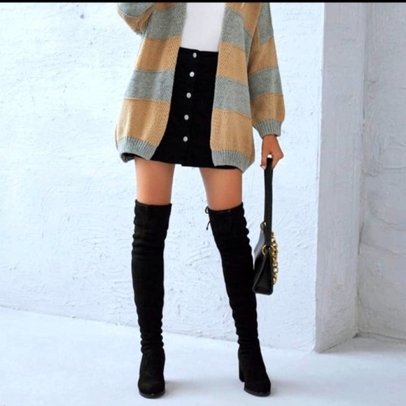 NEW MARC FISHER Women's Black Arletta Over The Knee Boots/Booties Size 8.5 M - Picture 1 of 11